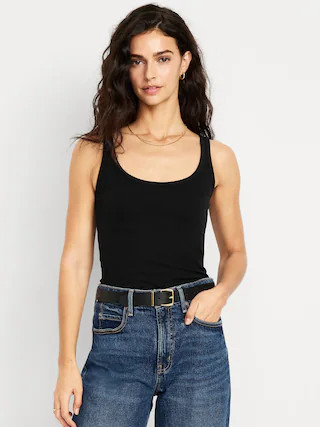 First-Layer Ribbed Scoop-Neck Tank Top | Old Navy (US)