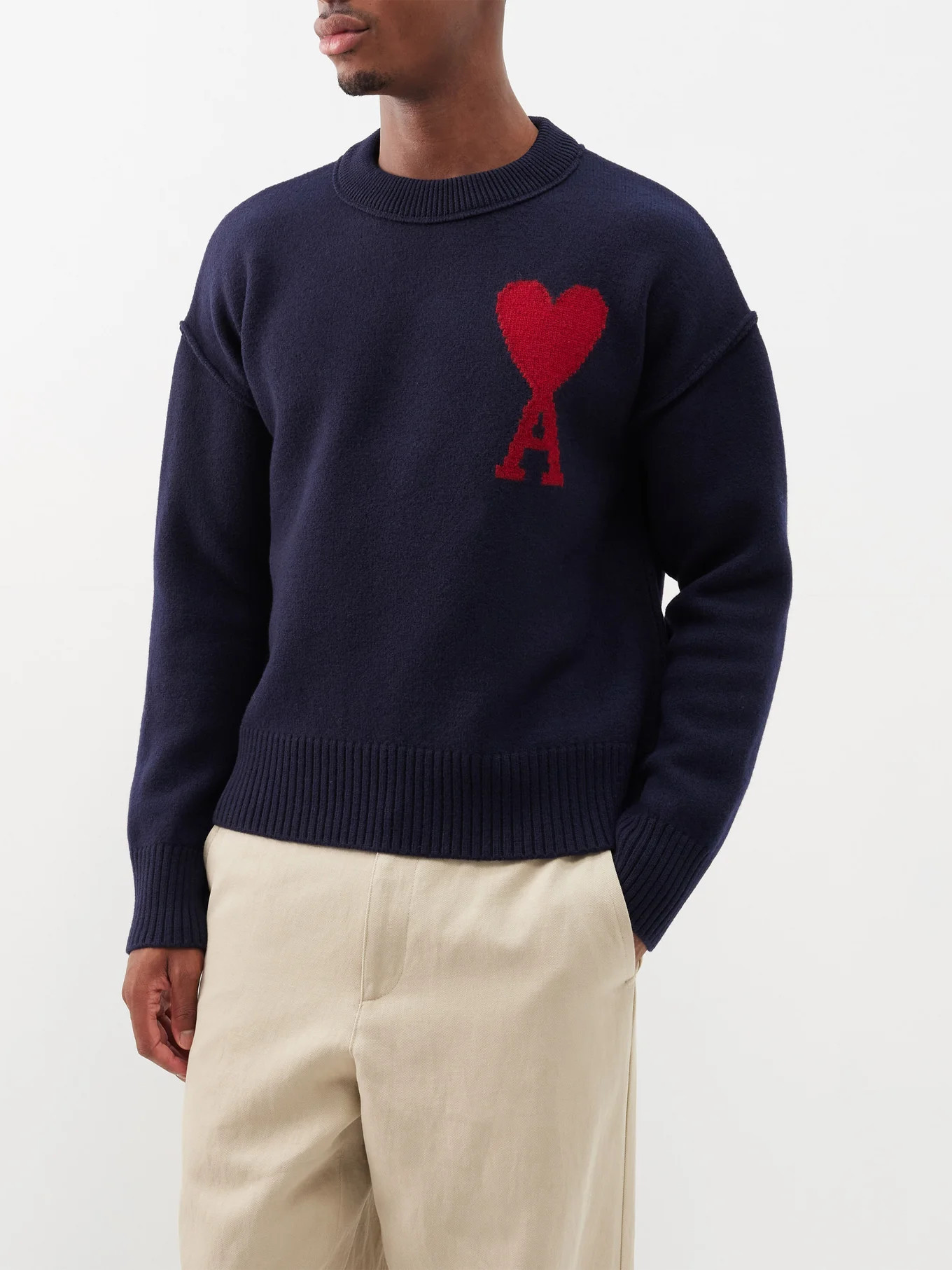 Ami de Cœur-logo wool sweater | Matches (UK)