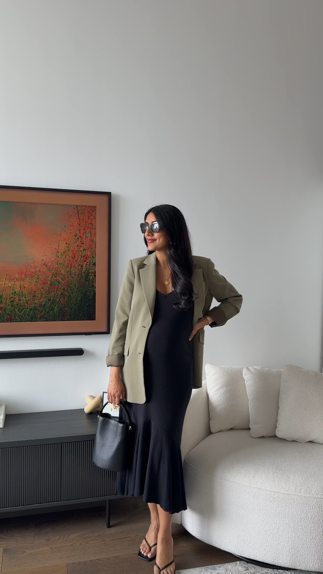GRWM | what I wore for dinner this weekend, eight months pregnant. My exact bag is from Cafune. 

#LTKBump