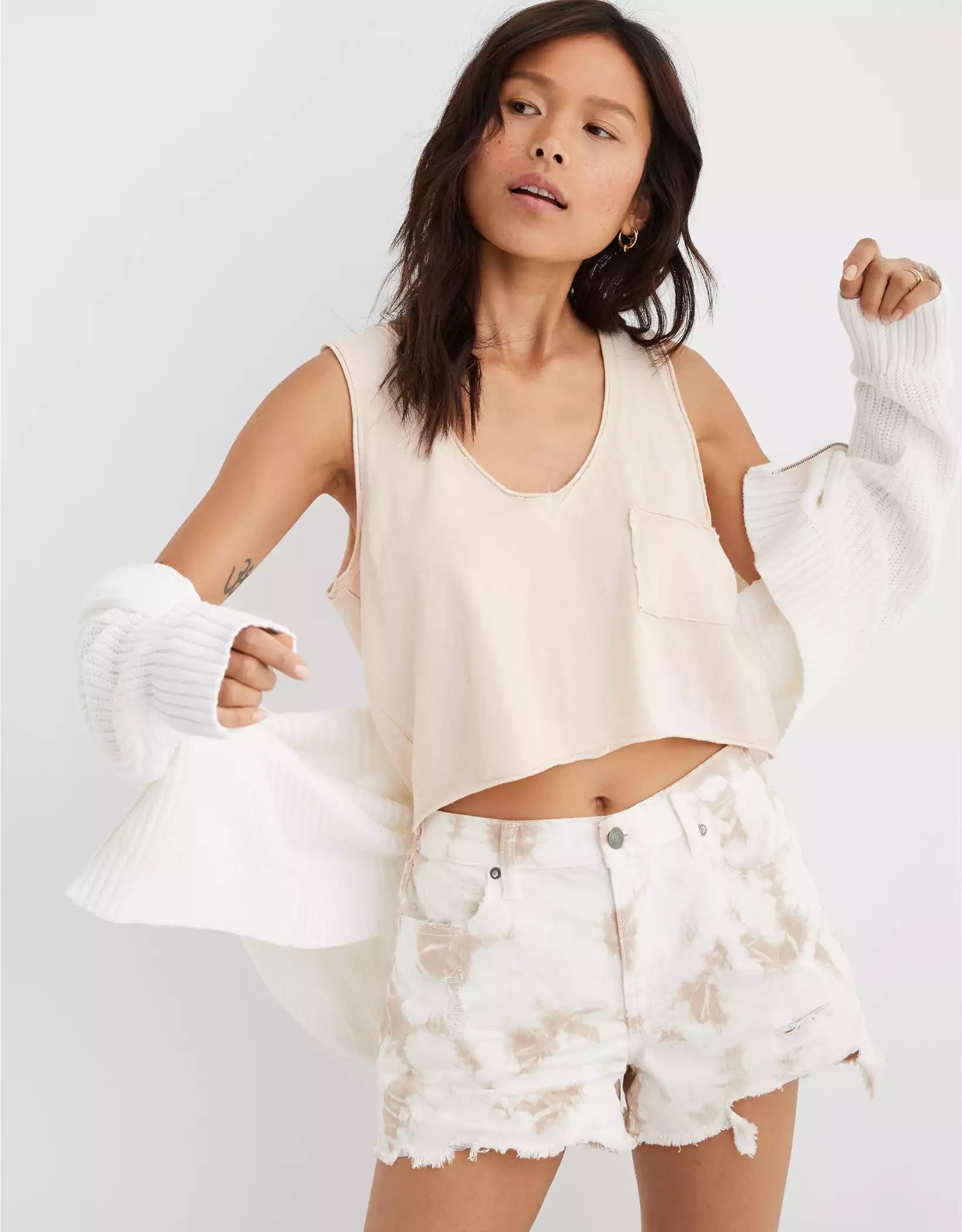Aerie V-Neck Cropped Tank Top | American Eagle Outfitters (US & CA)