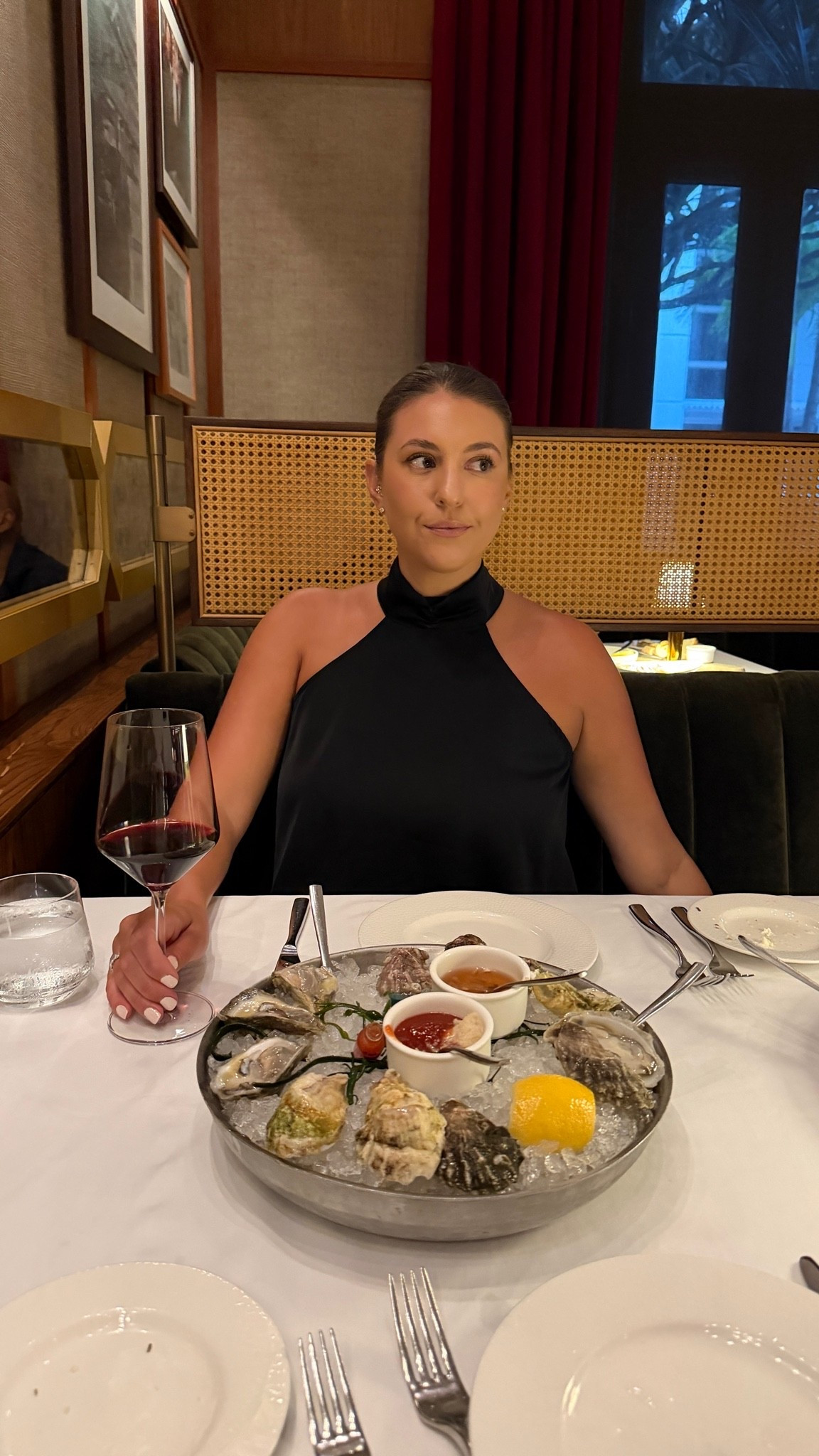 Classic date night in black 🖤 A sleek halter neckline, effortless updo, minimal jewelry and a glass of red make this look feel timeless and elevated.

black halter dress, date night outfit, elegant dinner outfit, little black dress, classy evening look, minimalist style, chic restaurant outfit, summer date night

#LTKWedding #LTKTravel #LTKdayinmylife