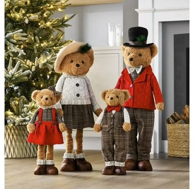 2025 Member's Mark Plush Bear Family Set of 4 Christmas Holiday Decorations  | eBay | eBay US