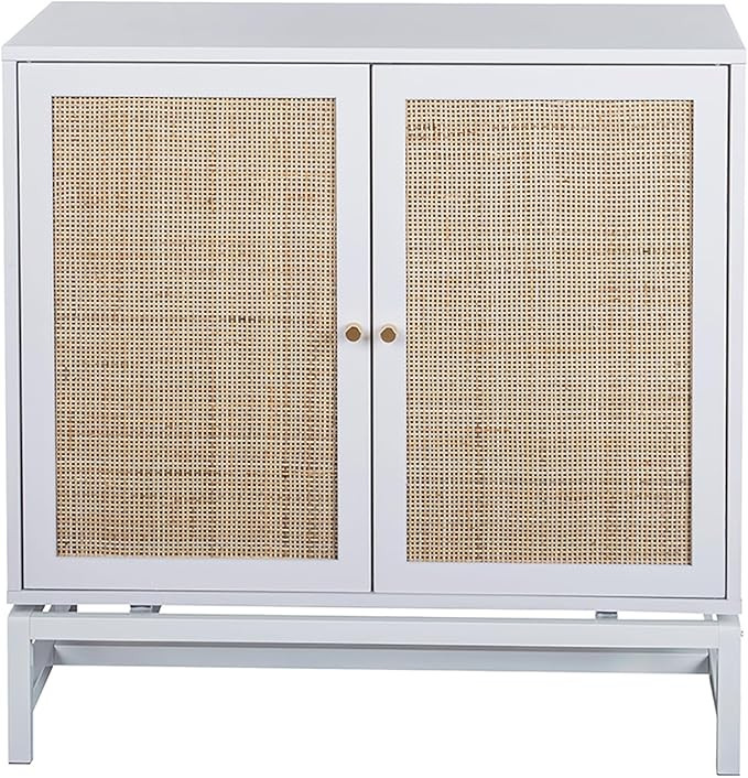 Sideboard Buffet Cabinet, Storage Cabinet with Double Rattan Doors and Adjustable Shelf Free Stan... | Amazon (US)