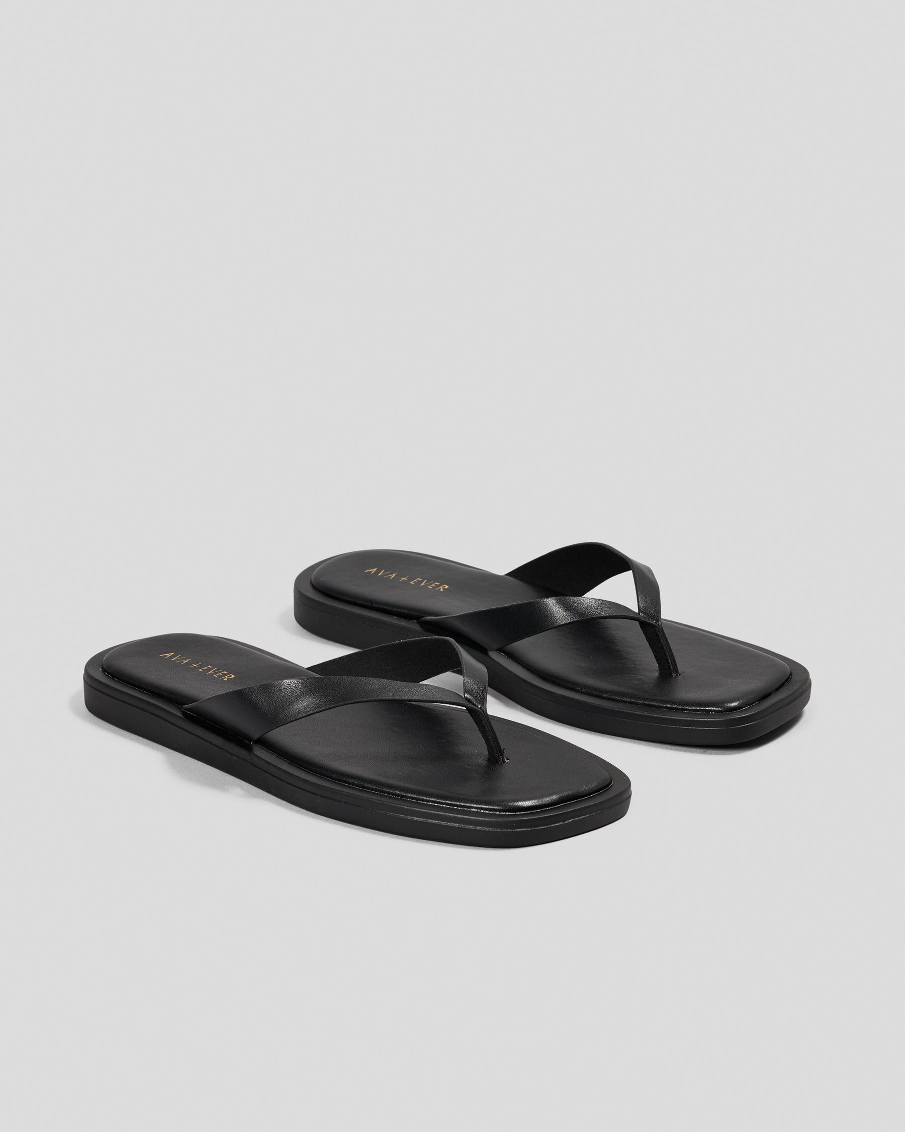 Ava And Ever Women's Isola Thong Slides Sandals in Black Size 09 | City Beach (ANZ)