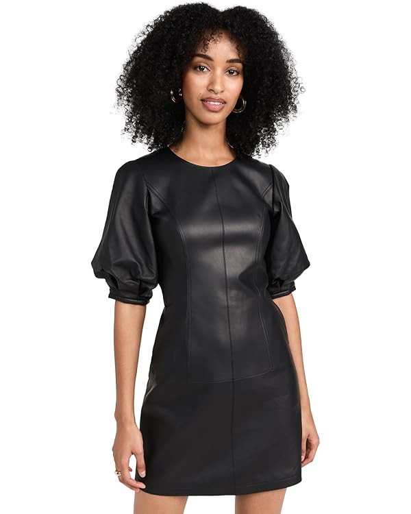 Jason Wu Women's Balloon Sleeve Short Leather Dress | Amazon (US)