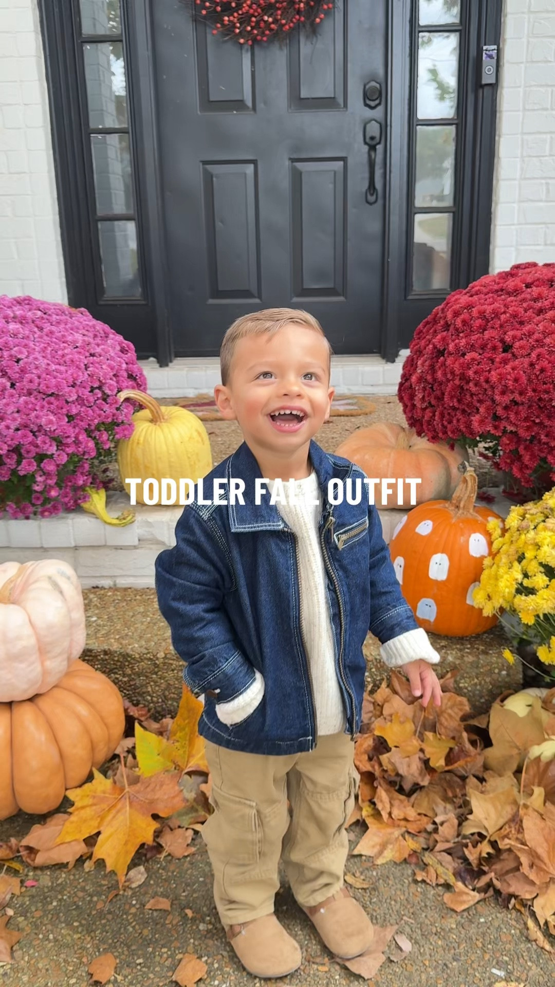 The cutest toddler boy fall outfit!! 
Toddler oversized sweater, cargo carpenter baggy jeans , toddler jean jacket, toddler Birkenstocks 

#LTKHoliday #LTKKids #LTKBaby