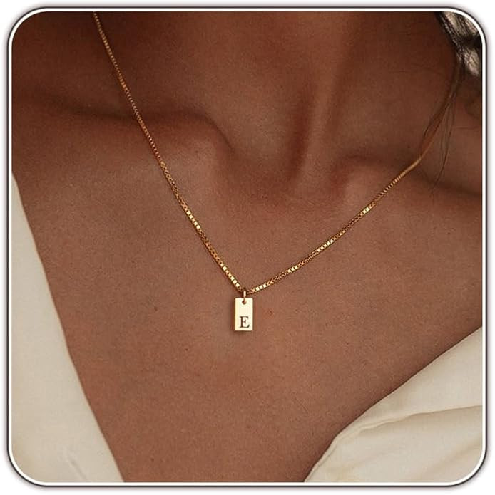 Initial Necklaces for Women 14K Gold Plated Letter Necklace Dainty Waterproof Pendant Necklace Pe... | Amazon (US)