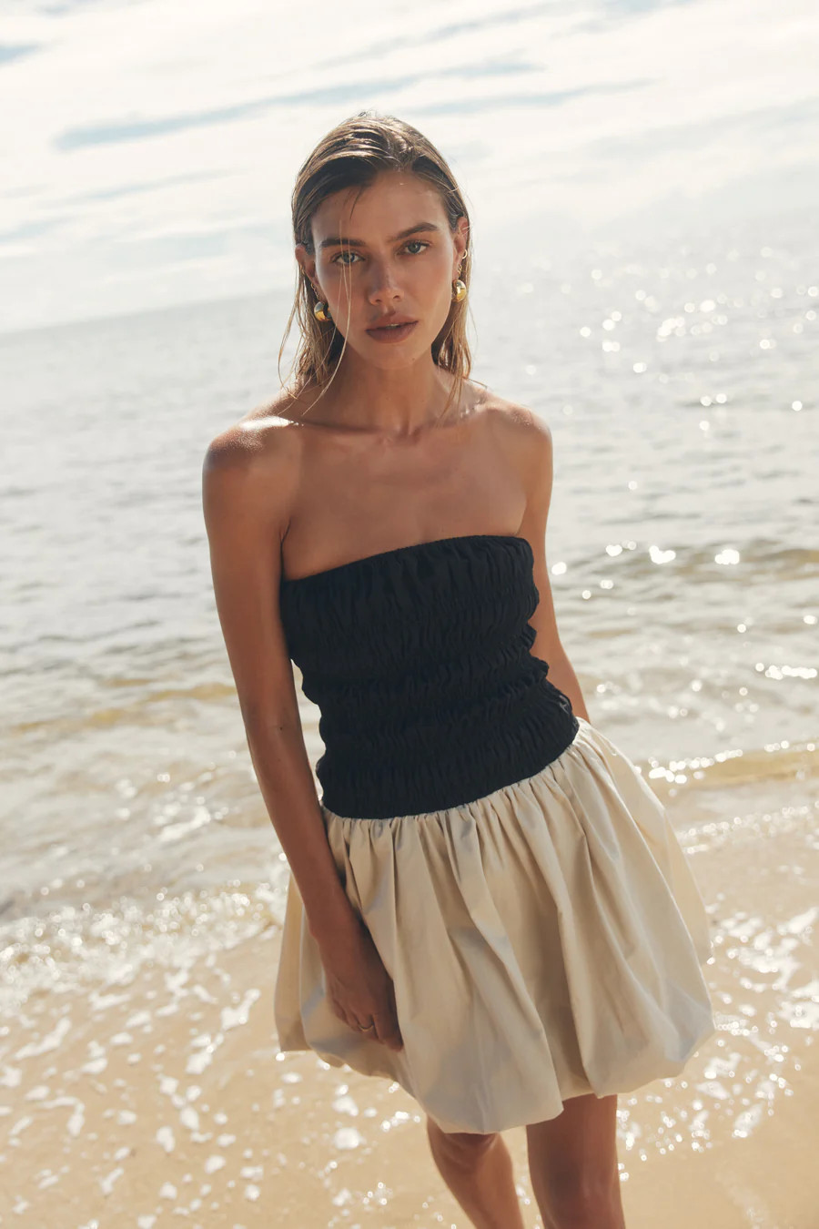 STEVIE BLACK AND STONE MINI DRESS | DISSH