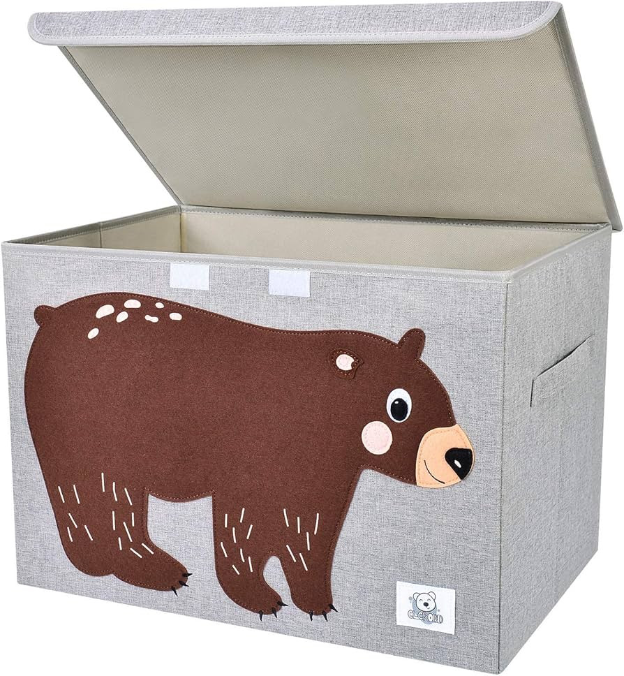 CLCROBD Foldable Large Kids Toy Chest with Flip-Top Lid, Collapsible Fabric Animal Toy Storage Or... | Amazon (US)