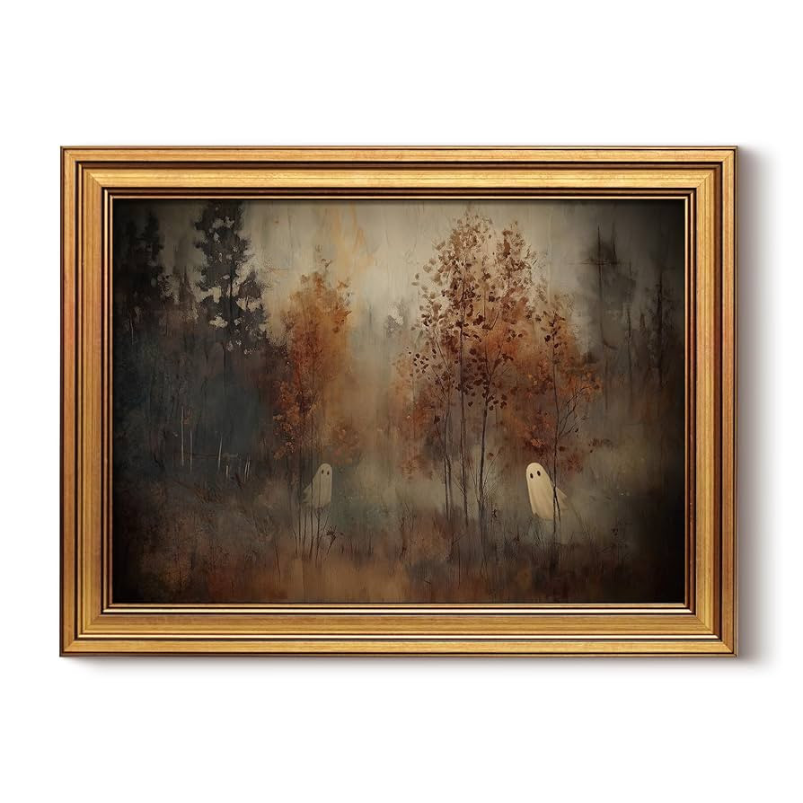 WHASAYART Gold Framed Wall Art for Living Room, Ghosts in the Forest Painting Prints, Vintage Hal... | Amazon (US)