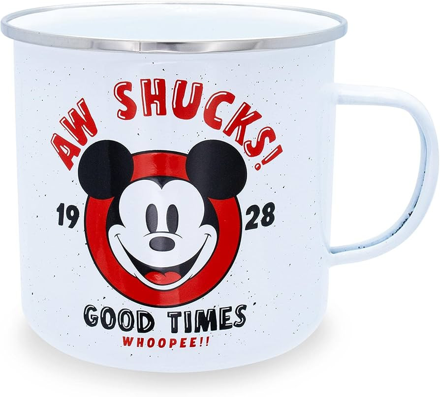 Silver Buffalo Disney Mickey Face Shucks Whoopee Enamel Camper Coffee Mug, 21 Ounces | Amazon (US)