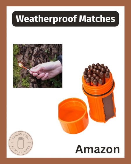 Do you have weatherproof and waterproof matches for emergencies?!

You might not think you will ever need these, but the truth is, you just never know what kind of emergency you could face. 

I recommend having these weatherproof and waterproof matches in your 72-hour Kits (evacuation go bags). 

#LTKTravel #LTKSeasonal #LTKHome