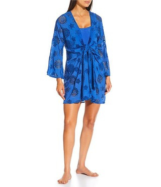 Eyelet Front Knot Dress Swim Cover-Up | Dillard's