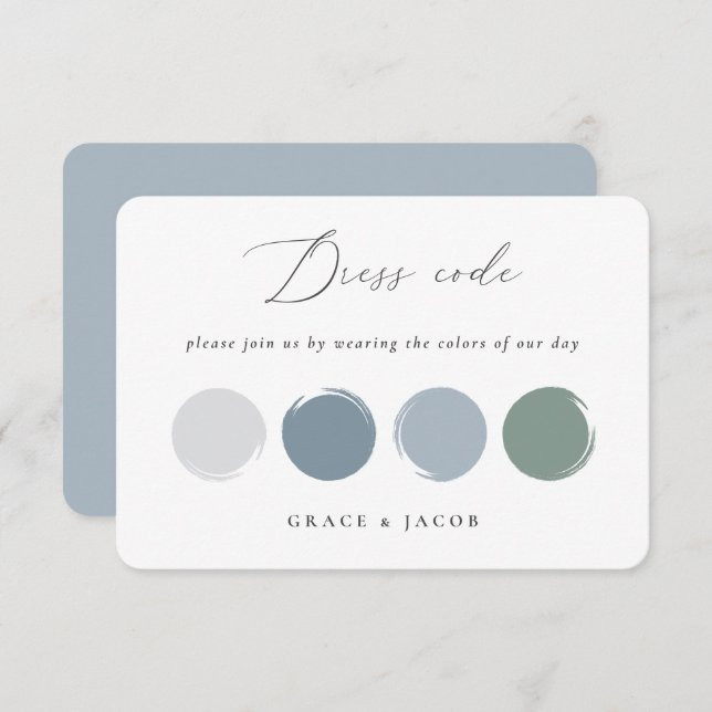 Dusty Blue & Sage Green Wedding Color Palette Card | Zazzle
