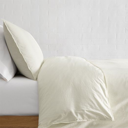 Organic Washed Cotton Percale Duvet Cover | West Elm (US)