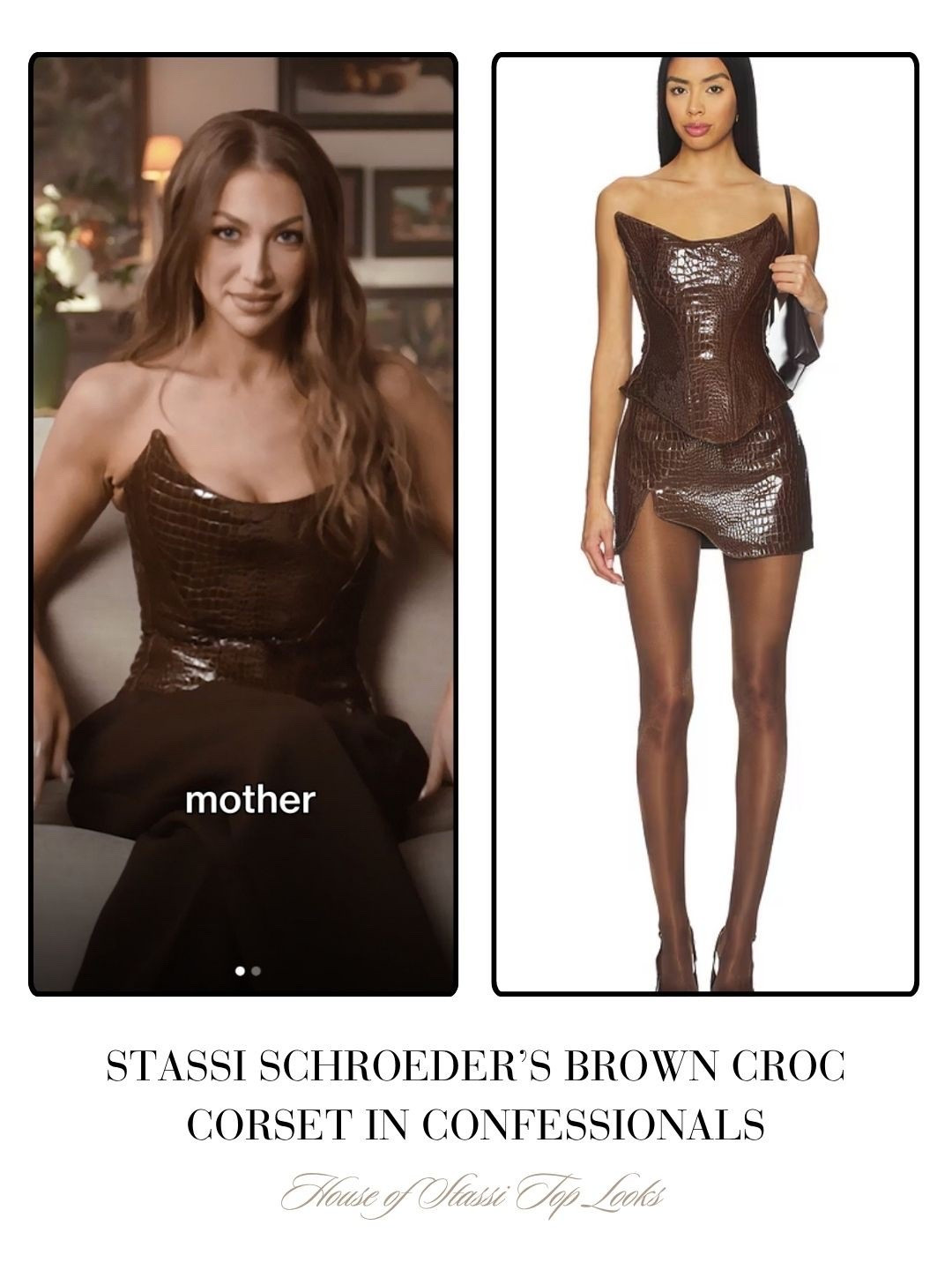 Stassi Schroeder’s Brown Croc Corset Confessional
