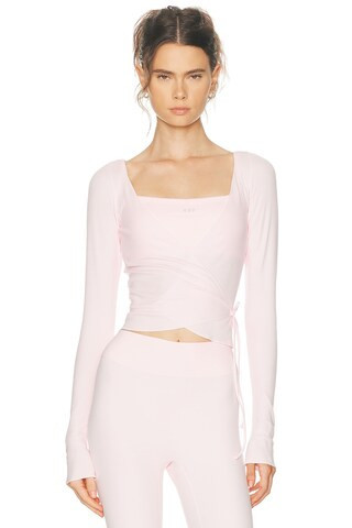 437 Studio Wrap Top in Pink | FWRD 