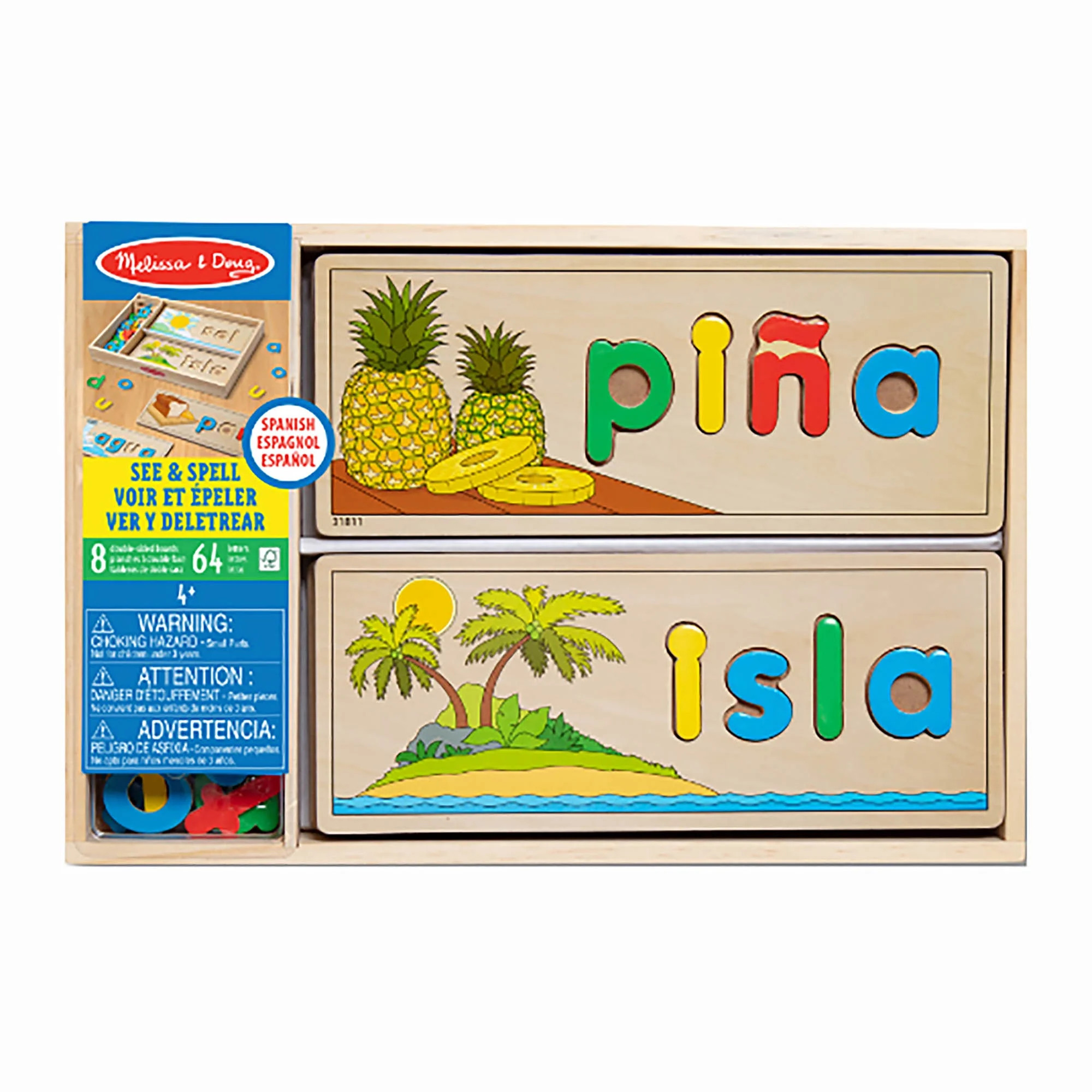 Melissa & Doug Spanish See & Spell Educational Language Learning Toy - FSC-Certified Materials | Walmart (US)