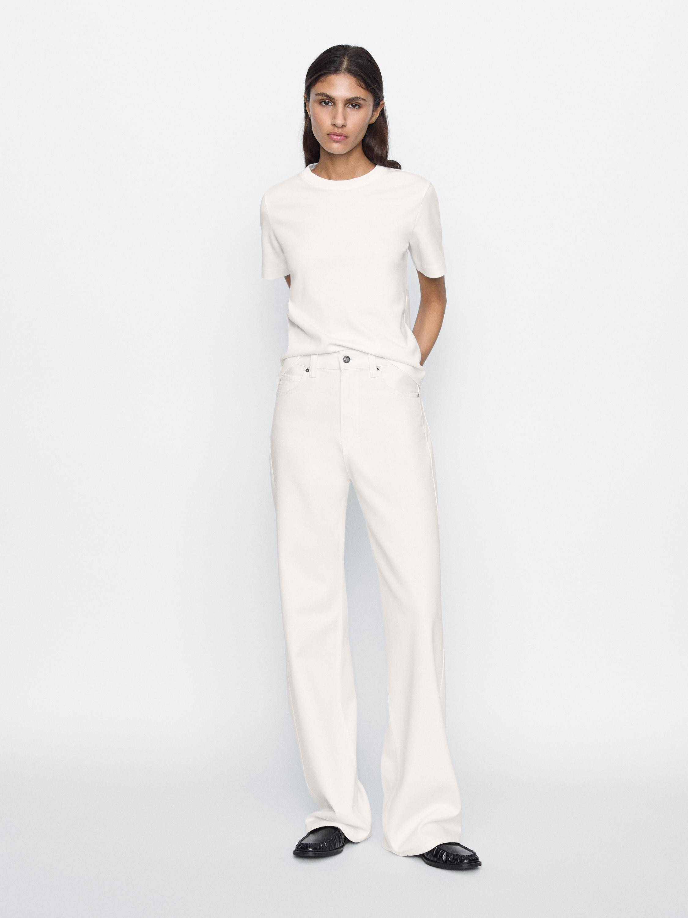 Wide-leg high-waist jeans | Massimo Dutti UK