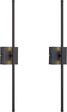 27.8 Inch Hardwired Wall Sconces Set of Two, 3000K Warm White Dimmable Modern Wall Sconces, 350°... | Amazon (US)