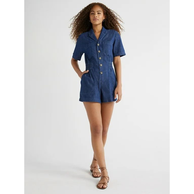 Free Assembly Women’s Utility Romper with Short Sleeves, 4.5” Inseam, Sizes XS-XXL - Walmart.... | Walmart (US)