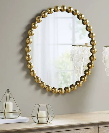 Madison Park Signature Marlowe Beaded Round Wall Mirror 27"D in Gold. 

#roundmirror
#walmarthome

#LTKhome #LTKfindsunder100