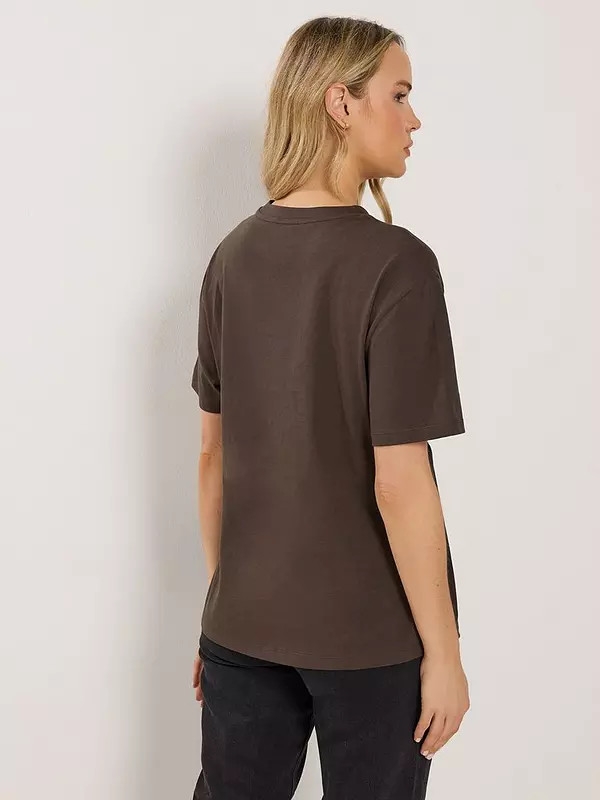 Long Tall Sally Twist Front T-Shirt - Brown | Very (UK)