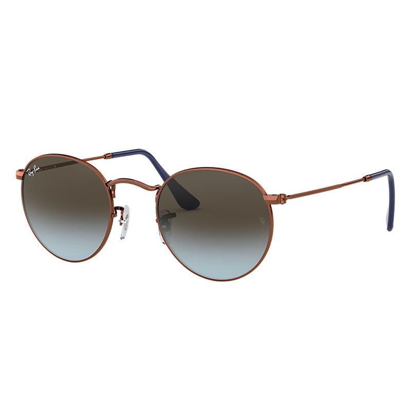 Ray-Ban Round Metal Copper Sunglasses, Blue Lenses - Rb3447 | Ray-Ban (US)