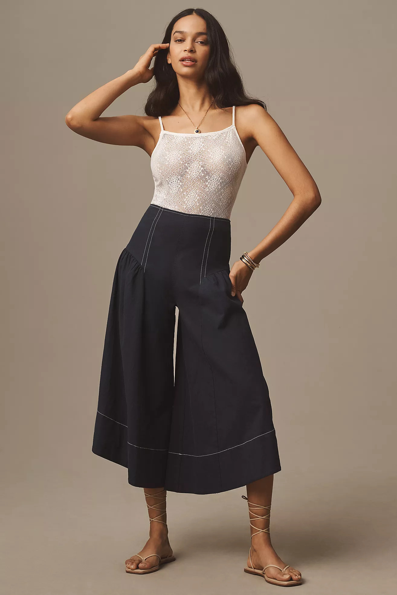 By Anthropologie Linen Extended Waist Pants | Anthropologie (US)