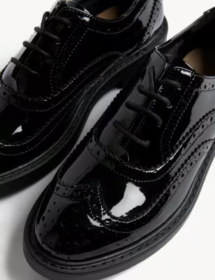 Patent Lace Up Flatform Brogues | M&S Collection | M&S | Marks & Spencer IE