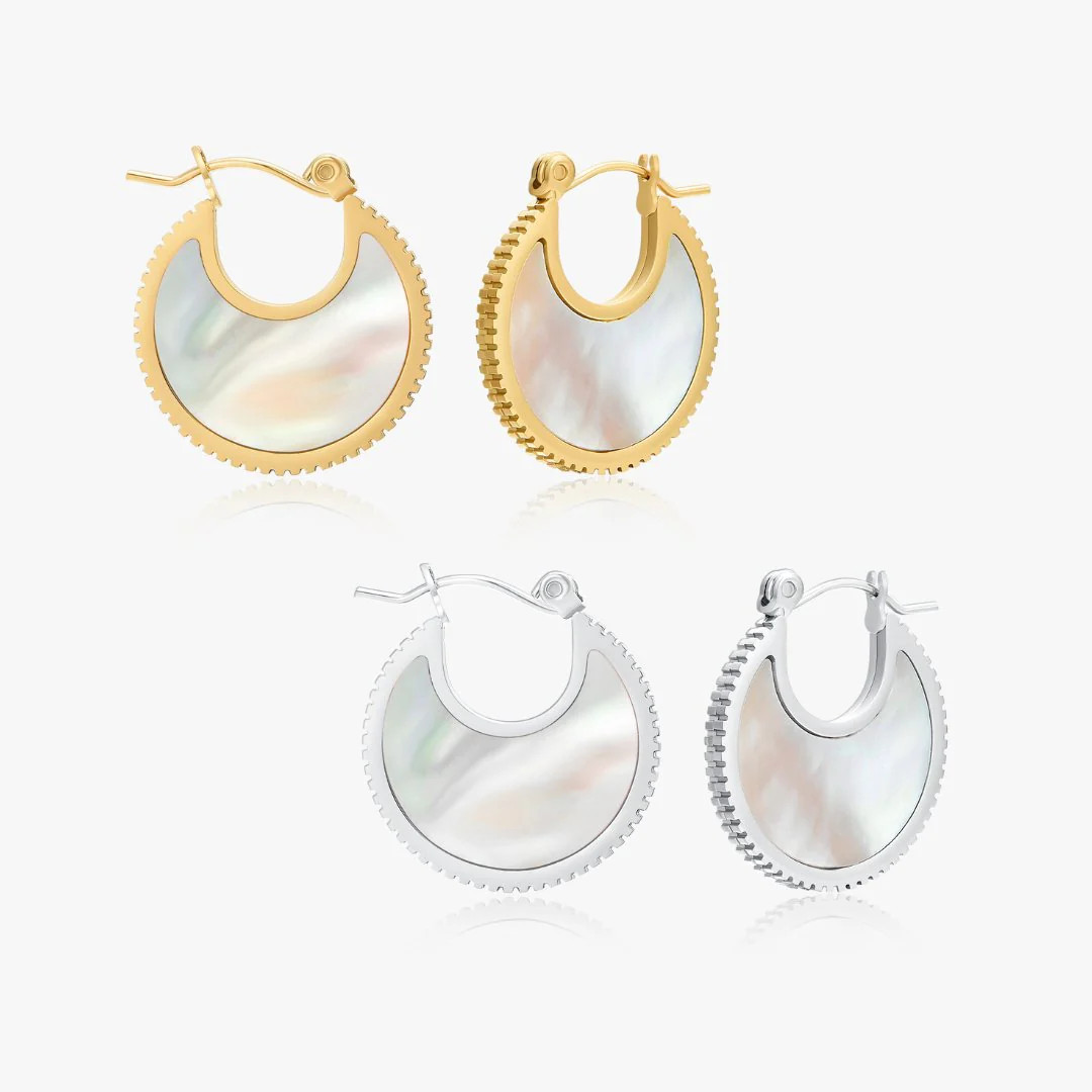 Mother of Pearl Hoop Earrings | Flaire & Co.