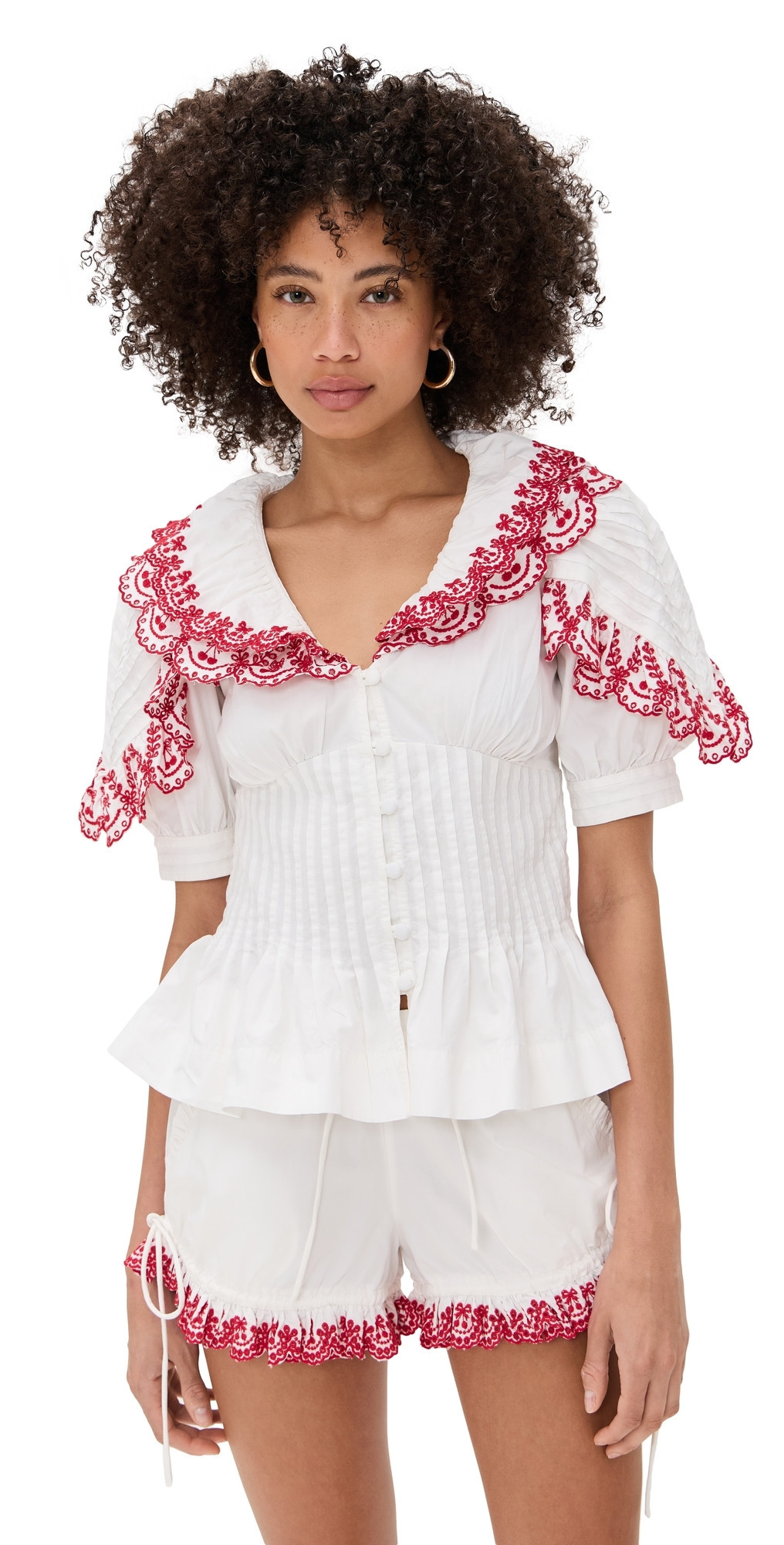Damson Madder Cherries Caroline Blouse White 6 | Shopbop