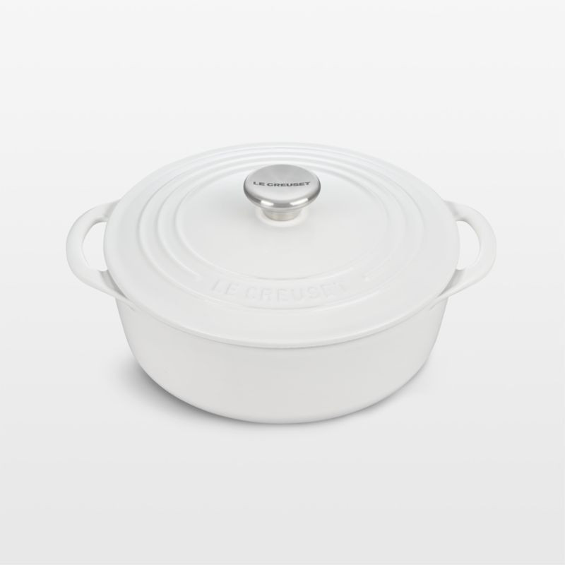 Le Creuset White 2.75-Qt. Shallow Round Dutch Oven + Reviews | Crate & Barrel | Crate & Barrel