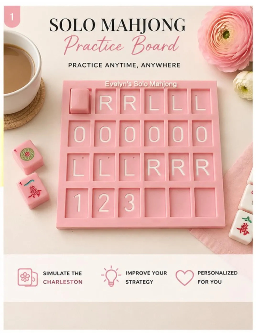 Solo Mahjong Practice Board | Personalized Mahjong Trainer | Charleston Practice Tool | Custom Co... | Etsy (Global)