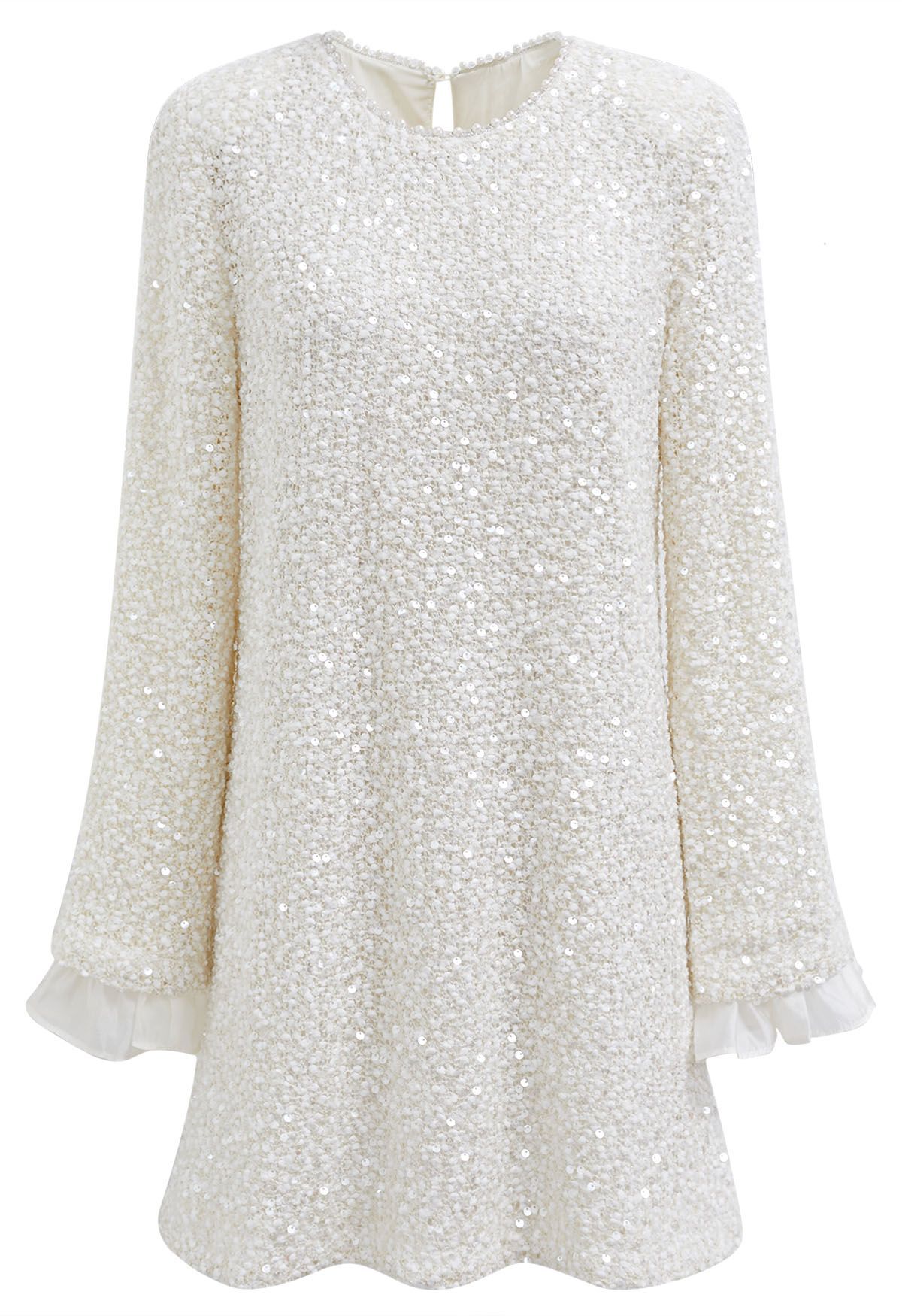 Sequined Hollow Out Knitted Shift Dress | Chicwish