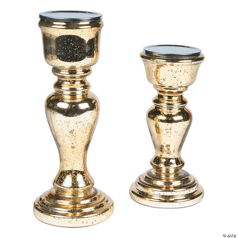 Gold Mercury Candle Holder Set - 2 Pc. | Oriental Trading Company