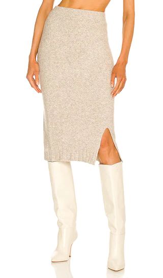 Late Lunch Knit Skirt in Stone | Revolve Clothing (Global)