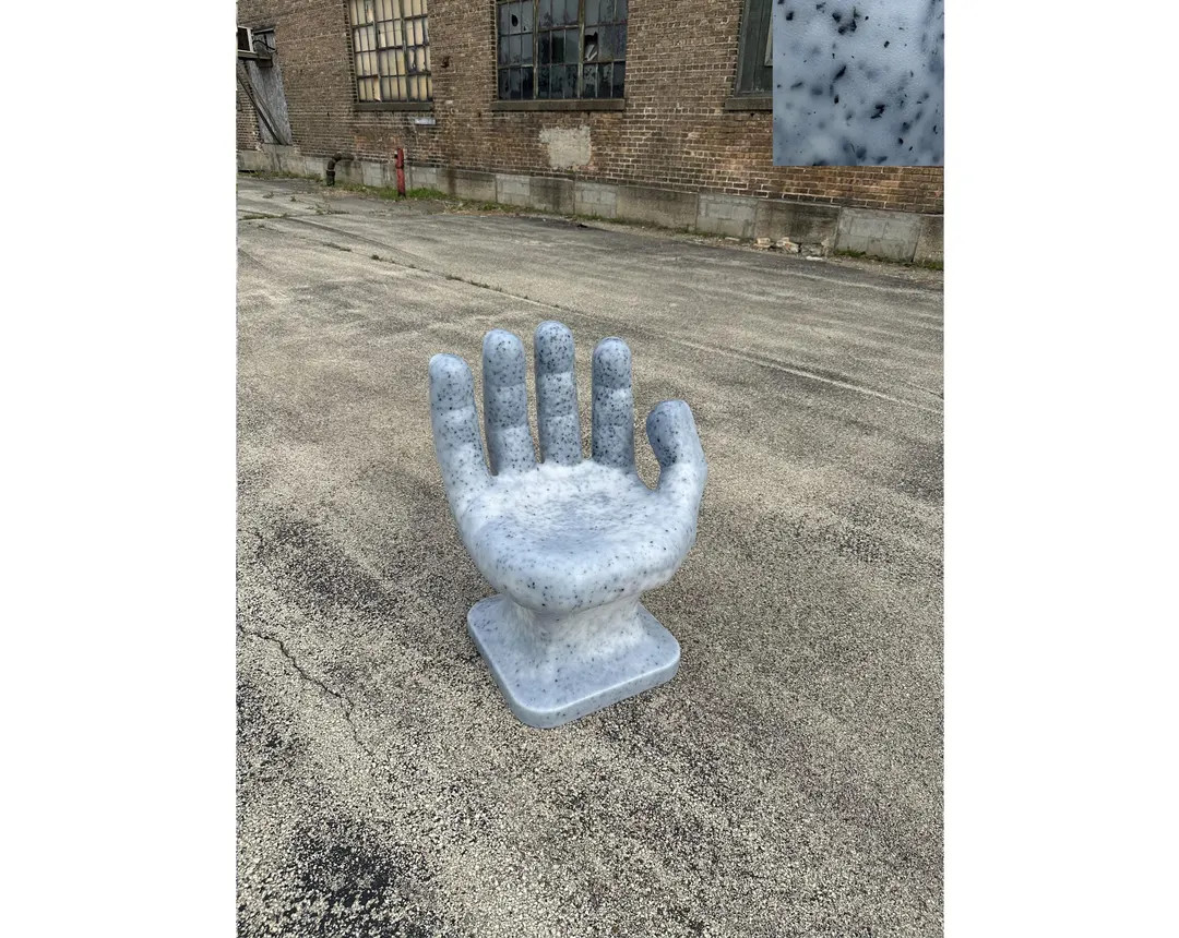 Dalmatian Granite Black & White RIGHT Hand Shaped Chair 32" Tall Adult Size 70's Retro EAMES Icar... | Etsy (US)