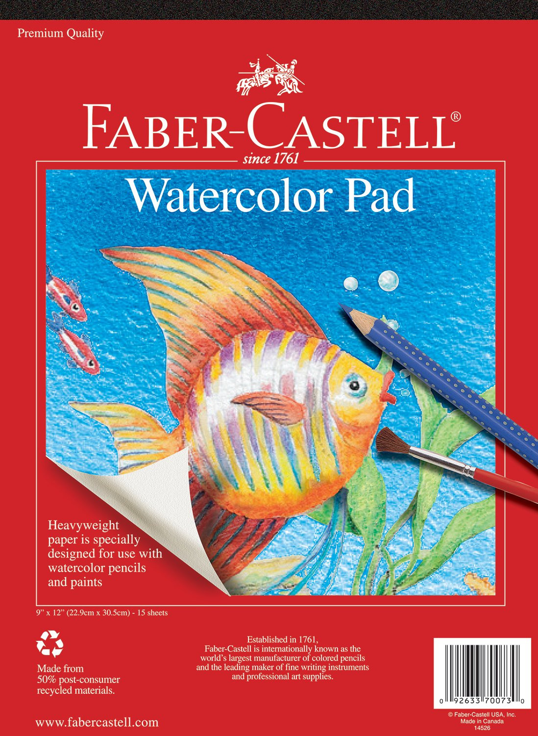 Faber-Castell Watercolor Paper Pad - 15 Sheets (9 x 12 inches) | Amazon (US)