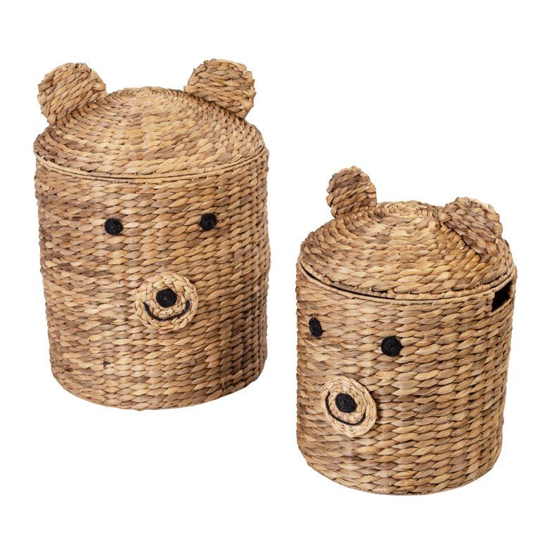 Set of Two Bear Shaped Storage Baskets, Natural | Walmart (US)