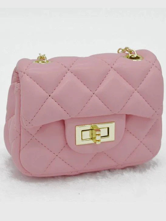 Quilted Cutie Crossbody Coin Purse Pink | Mia Belle Girls