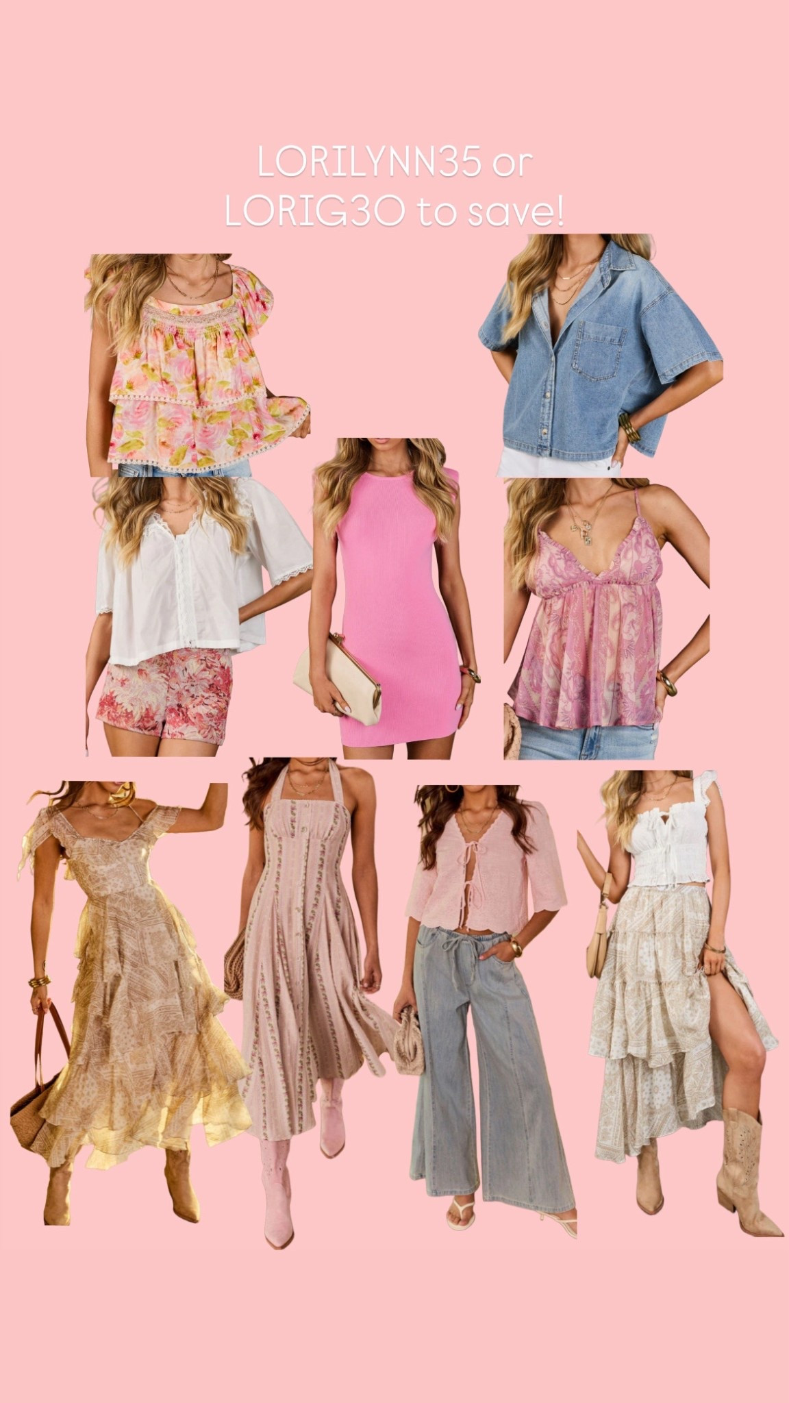 Daily drop items! Pretty pinks, denim, and flowy dresses and skirts 💞 my discount code is LORIG30 for 30% off sitewide 

#LTKSeasonal #LTKootd #LTKgrwm