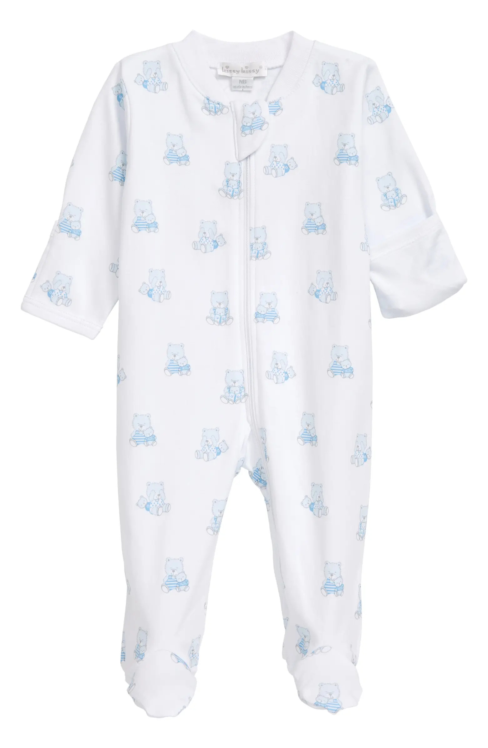 Kissy Kissy Bear Print Zip Footie | Nordstrom | Nordstrom