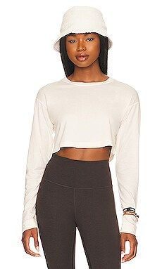 WellBeing + BeingWell Stella Long Sleeve Cropped Tee in Parchment from Revolve.com | Revolve Clothing (Global)