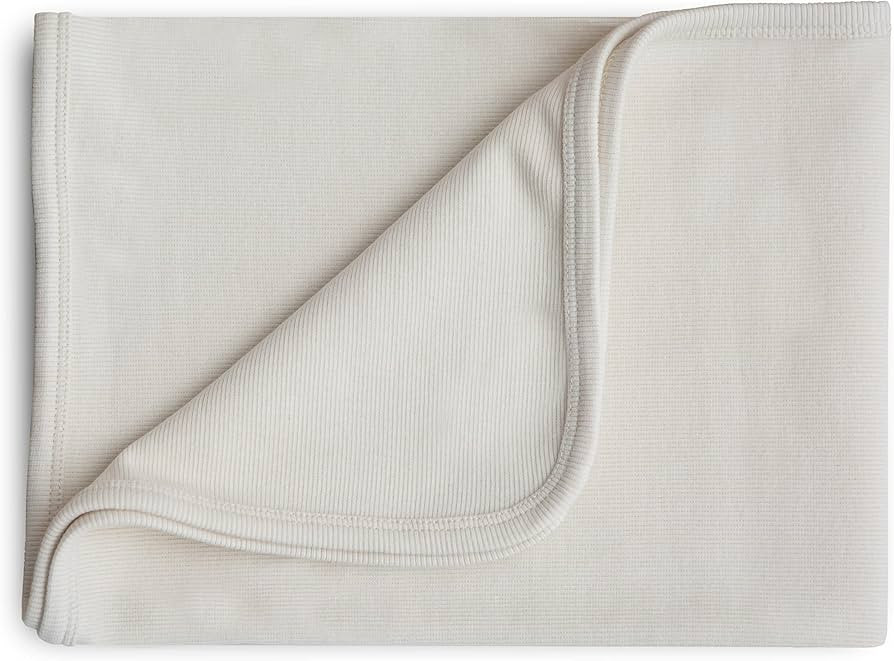 mushie Extra Soft Baby Blanket | 100% Organic Cotton Ribbed Receiving Blanket, Swaddle, Stroller ... | Amazon (US)