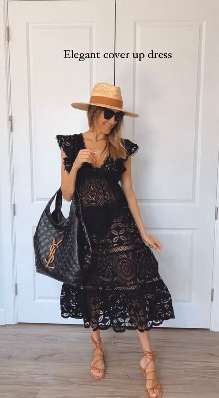 Loving this elegant black cover up. It’s so beautiful and stylish 
Fits true to size 
I’m wearing a size small 

#LTKshoecrush #LTKitbag #LTKstyletip