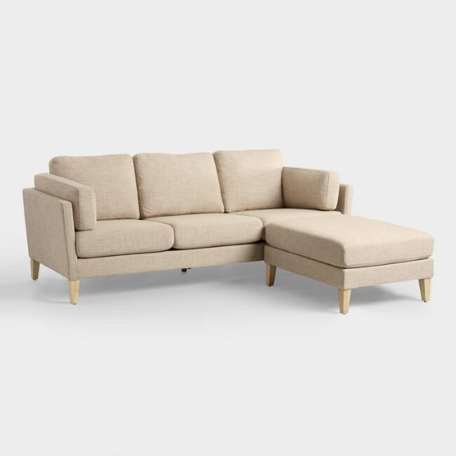 Oatmeal Woven Noelle Sofa and Ottoman | World Market