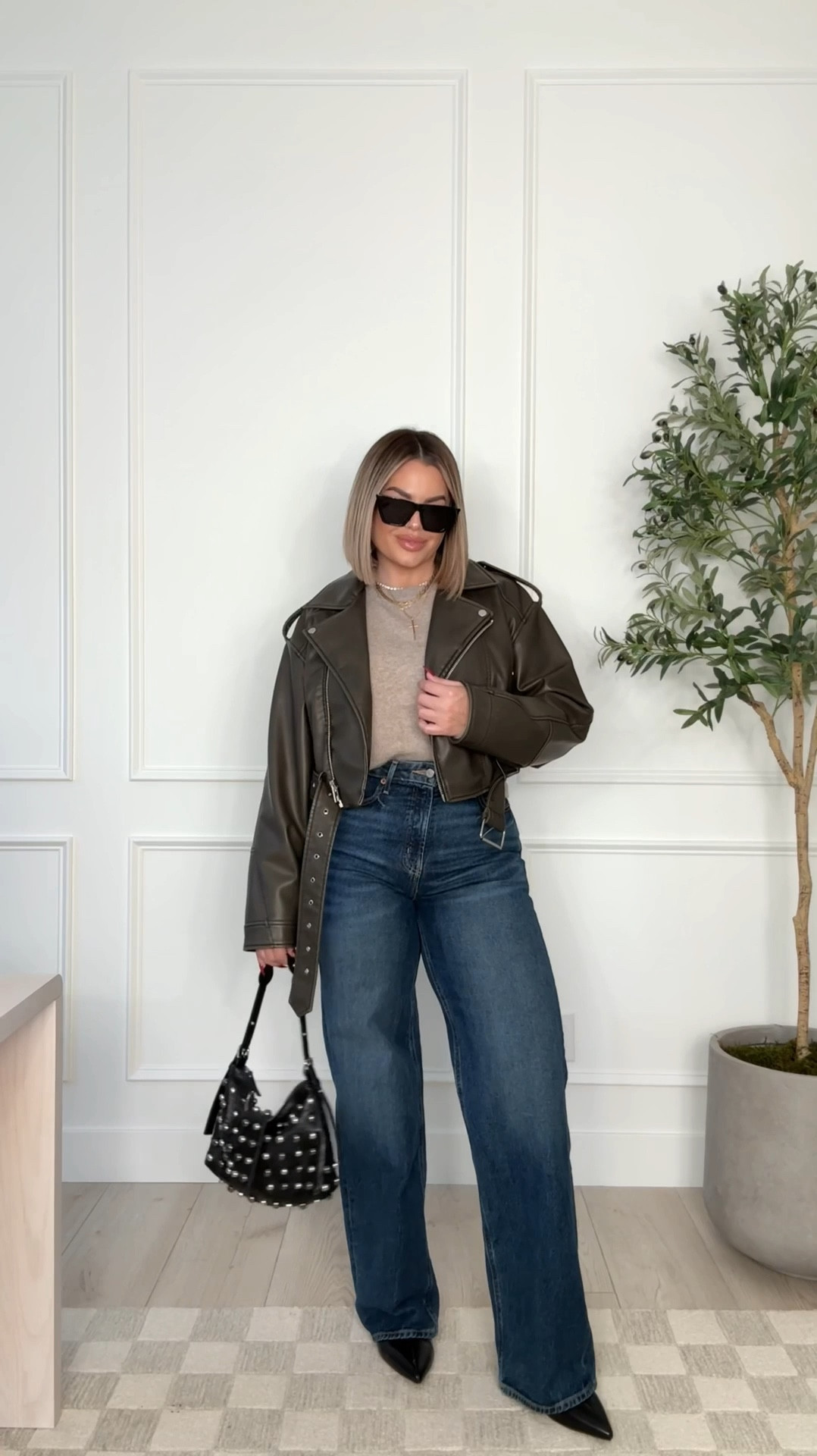 Sweater L 
Jacket XL 
Jeans 10 Tall - I’m 5’5 tall is perfect with boot or small kitten heel. Regular was too short. 
Bag - linked similar I also have and love. 
Use code shayna10 on Miranda Frye to save $ 
#midsize #jeans #moto #jacket #fallfashion #midsize 

Follow my shop @shaynaslife on the @shop.LTK app to shop this post and get my exclusive app-only content!

#liketkit #

#LTKSaleAlert #LTKFindsUnder50