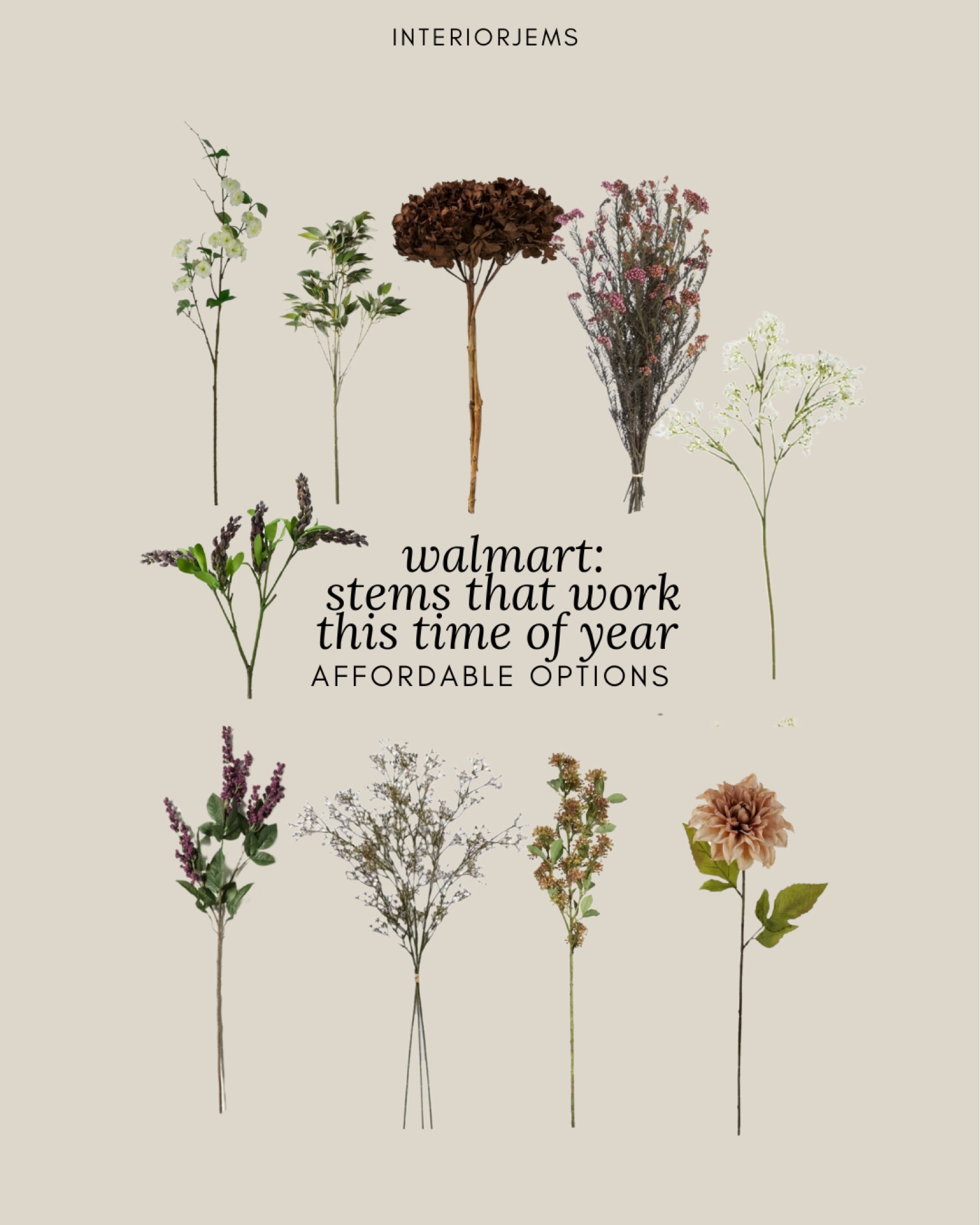 Walmart dried and artificial stems that work this time of year lots of these are seasonless, and you can use them all year round, artificial flowers from Walmart, realistic flowers from Walmart

#LTKStyleTip #LTKSaleAlert #LTKHome