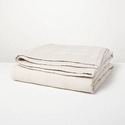 King Grid Stitched Quilt Taupe/Green/Cream - Hearth & Hand with Magnolia: 493240201953 | eBay | eBay US